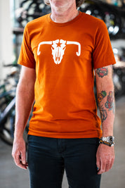 MJ's Burnt Orange Cow Skull T-Shirt