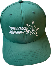 Green cap with 'Mellow Johnny's' logo on a white background