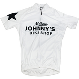 Mellow Johnny's Bike Shop Classic Shop Jersey by Giordana short sleeve in white front